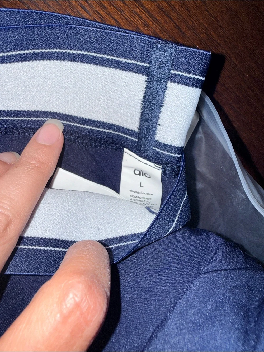 ALO Yoga Womens Navy Athletic Shorts with Branded Waistband